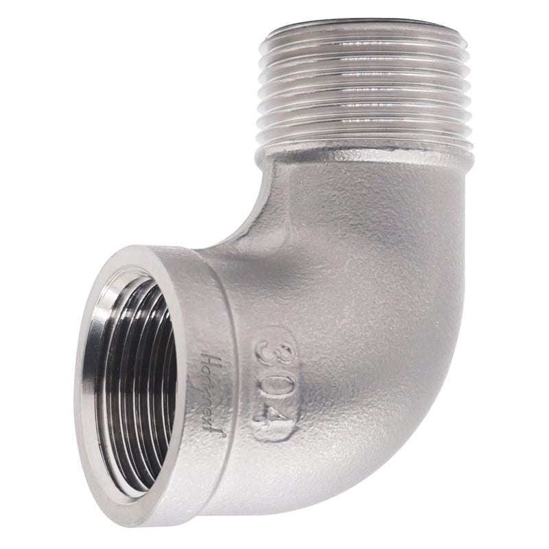 Horiznext stainless steel NPT 3/4 elbow fitting 90 degree with both male and female thread connecting water pipe air hose pvc tube cast coupling (1 pc) - Image 1